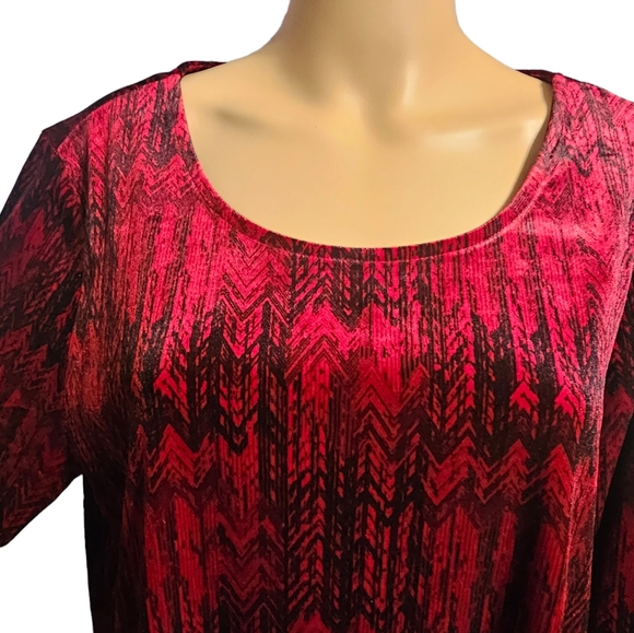 Intro Red&Black Women's Velvet Long Sleeves Shirt Sie XL NWT - Picture 6 of 8